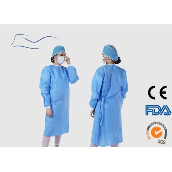 Blue Disposable Surgical Gown Eco Friendly Material CE / ISO Certification