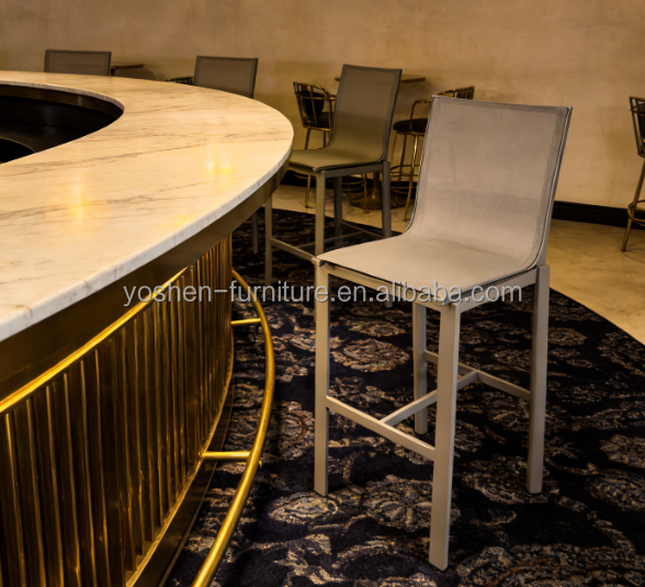 Aluminum Outdoor Bar Stool Waterproof & UV-Resistant Patio & Bar High Stool