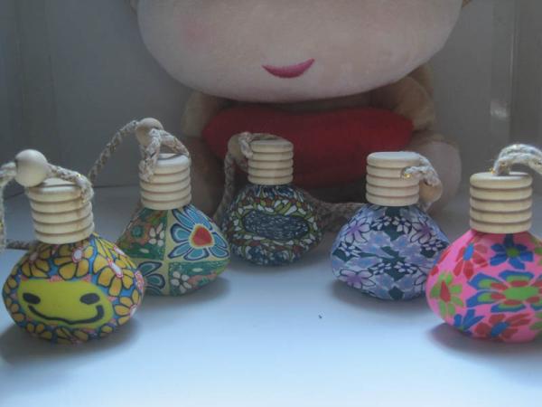 13ml polymer clay perfume bottle,2014 hot selling item for car,home,office decoration.