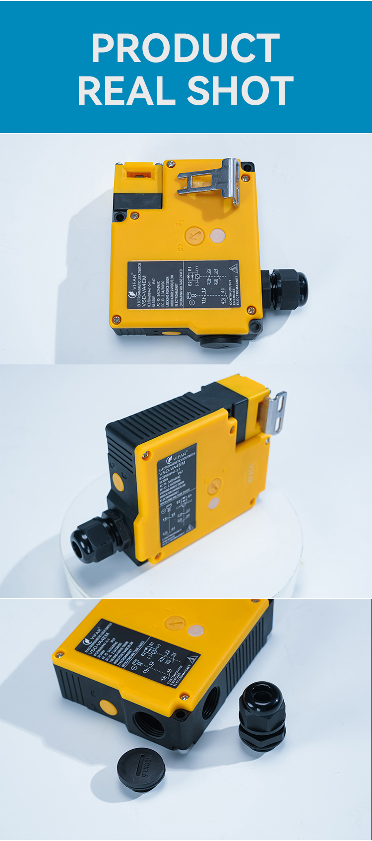 Dual Monitoring Safety Door Switch with 1300N Tensile Strength and ISO14119 Compliance for Industrial Safety