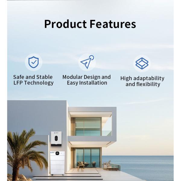 Batería IEC 51.2V de montaje en pared lifepo4 200Ah 10.24KWh Telecom Back up Bank Li Ion para rack de servidores