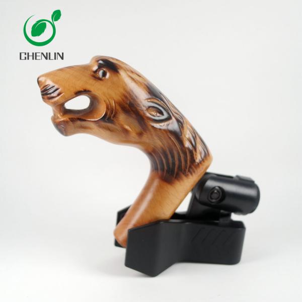 Multifunctional Beech Wooden Umbrella Handle , Animal Head Umbrella Handle With Hole