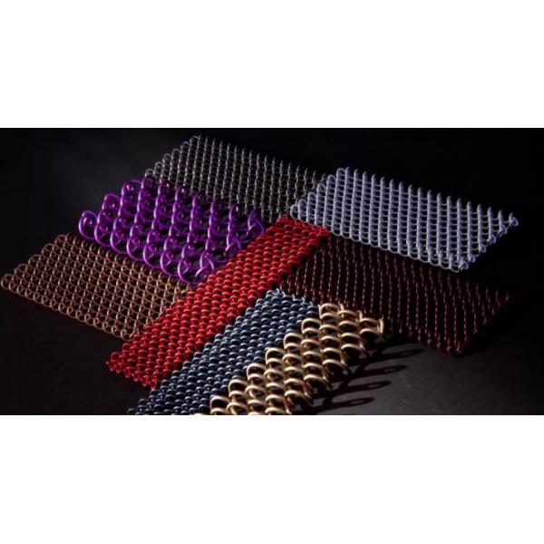 Gold Color Facade Decorative Metal Coil Drapery Spiral Weave Curtain