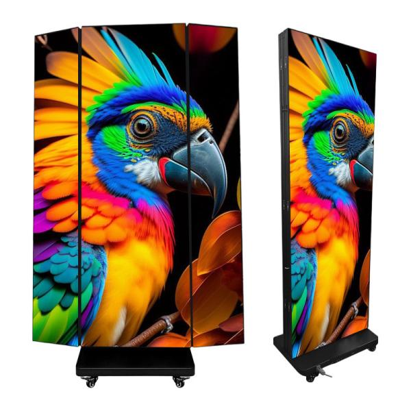 P2.5 Tri-fold LED Poster Display Screen Floor Stand LED Electronic Advertising Three-fold Poster screen