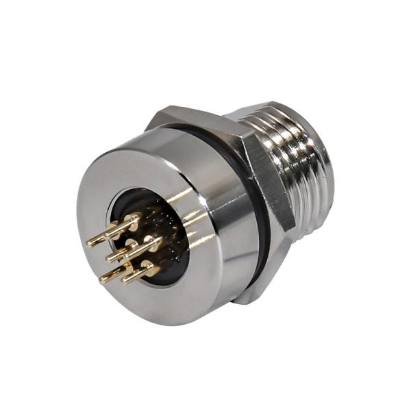 Front Mounting M8 Waterproof Connector Male 3pin Straight Panel Receptacle Connector