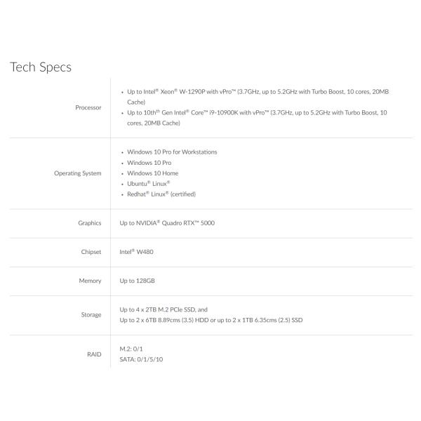 ThinkStation P340 Lenovo Rack Mount Workstation I9-10900K 64G 512GB 4TB RTX5000