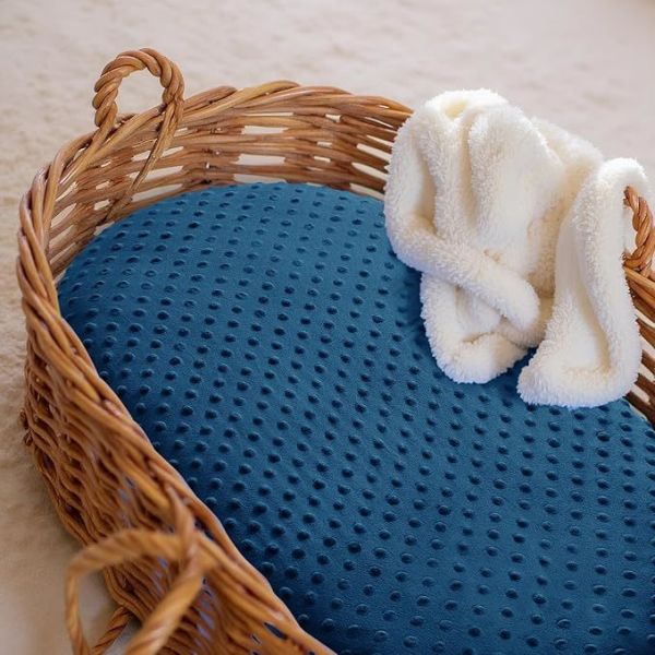 2 Piece Minky Dot Bassinet Fitted Sheet,  Soft and Warm Fleece Cradle Sheets for Boys and Girls
