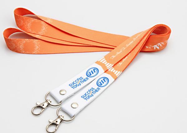 Printing Logo Cotton Neck Lanyards , Custom Logo Lanyards Adjustable Elasticity