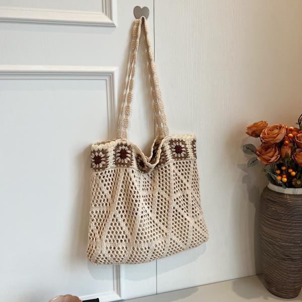 Raffia Straw Bags Tote Summer Beach Purses Wholesale New Ethnic Style Beach Bags Women Paper Straw Crochet Tote Bags Large Capacity Raffia Braided Handbags