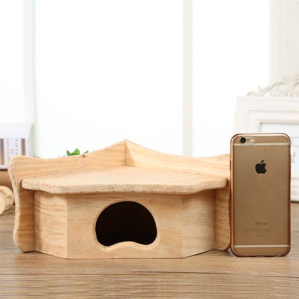 OEM beige Color Wooden Small House for Hamster