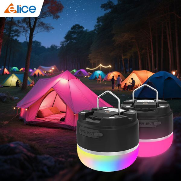 2700-6500K Color Temperature RGB LED Portable Camping Lantern Emergency Light 6-level Brightness IPX7 Waterproof Outdoor