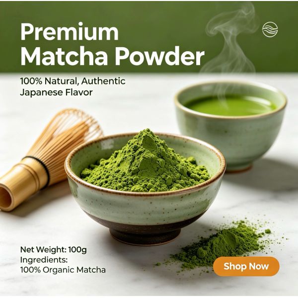 Ceremonial Grade Pure Matcha Powder 900 Mesh Ultra Fine Japanese Tea Ceremony Premium Blend
