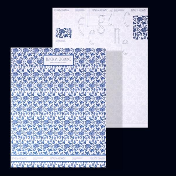 Flower Wrapping Paper Blue and White Porcelain Flower Bouquets in 38*50cm Size
