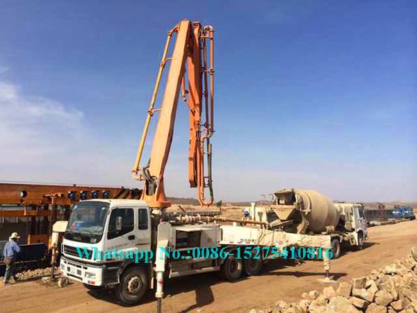 Equipamento de construção montado caminhão de colocação de controle remoto da bomba concreta 34X-4Z da profundidade de Zoomlion 34m