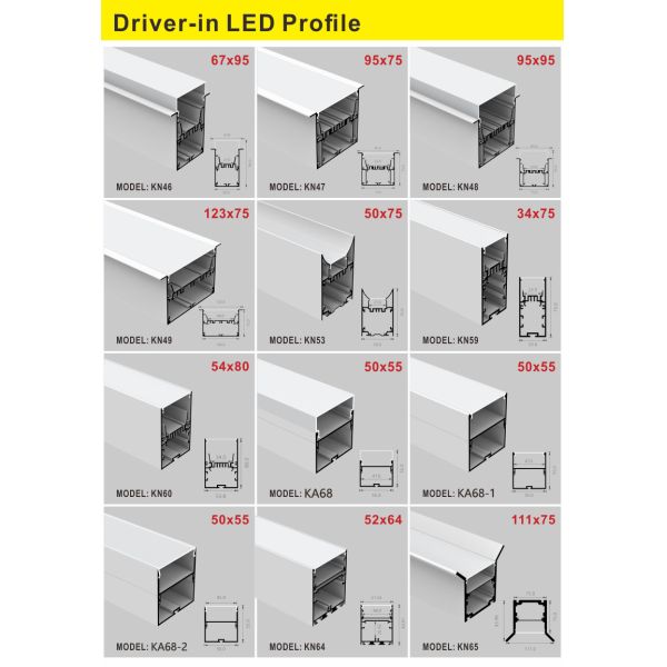High Quality Anodized LED Strip Aluminium Profile with Customized Length for Surface & Recessed Mounted Installation