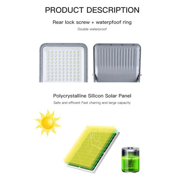 100w 200w 300w Led Solar Steet Light Flood Lamp for Stable and Consistent Lighting