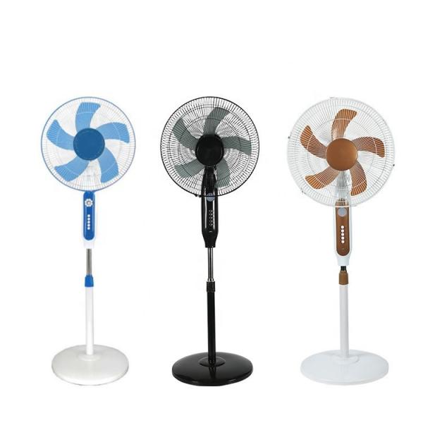 Phosphate Battery 16in 25W Solar Metal Pedestal Fan 3 Block Wind