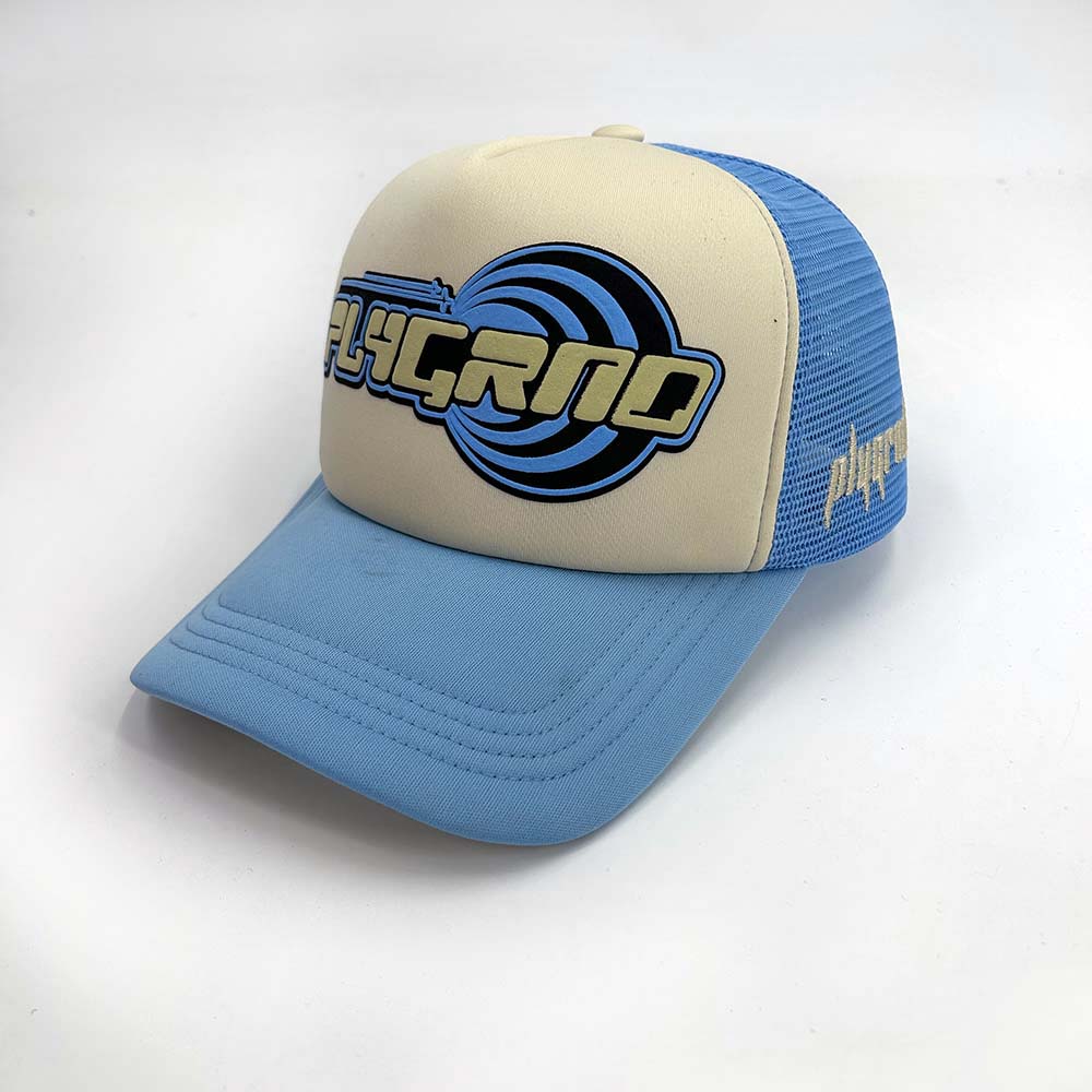 Puff Print Foam Mesh Trucker Caps Powder Puff Printing Personalized Cap