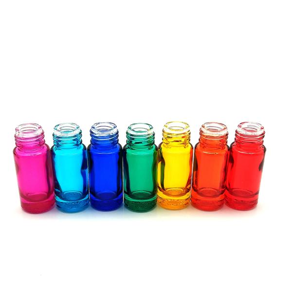 5ml Rainbow Colored Glass Roller Bottles For Essential Oils , Glass Perfume Bottles