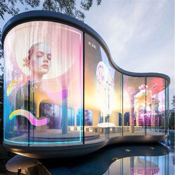 LionLED P6 Indoor Flexible Transparent LED Display For Glass Windows Shop/Advertising