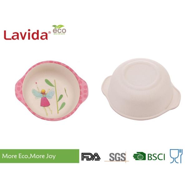 Eco - Friendly Bamboo Childrens Dinner Set , Natrural Bamboo Kids Set For BBQ Picnic