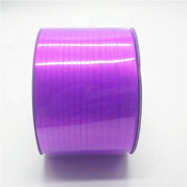 Single Sided Decorative Satin Ribbon Golden / Purple / Pink Color For Garment