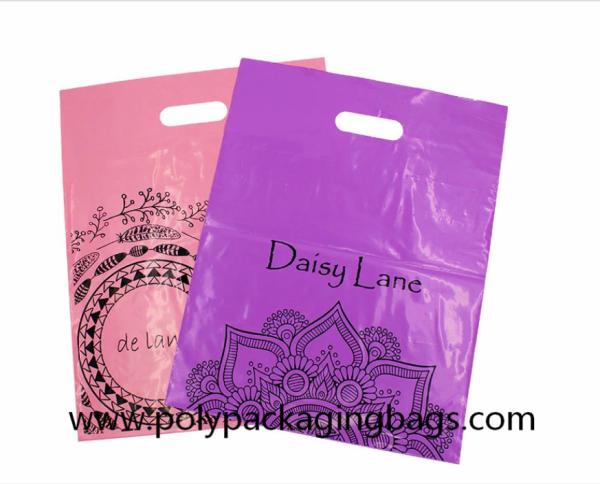 Clothes Packaging HDPE Plastic Die Cut Handle Bags