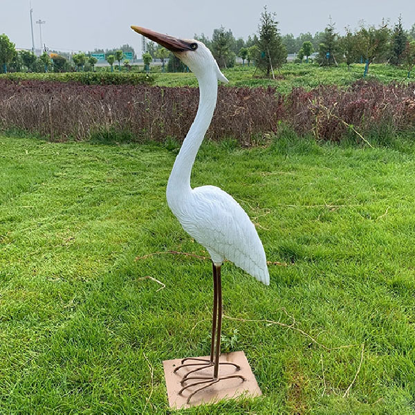 Vivid Realistic Fiberglass Statue Bird Crane Flamingo Sculptures Statues