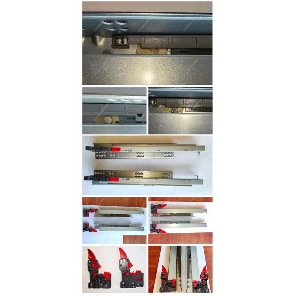 370mm Cabinet Depth Hidden Bottom Mount Drawer Slides with Soft Close and Push Open