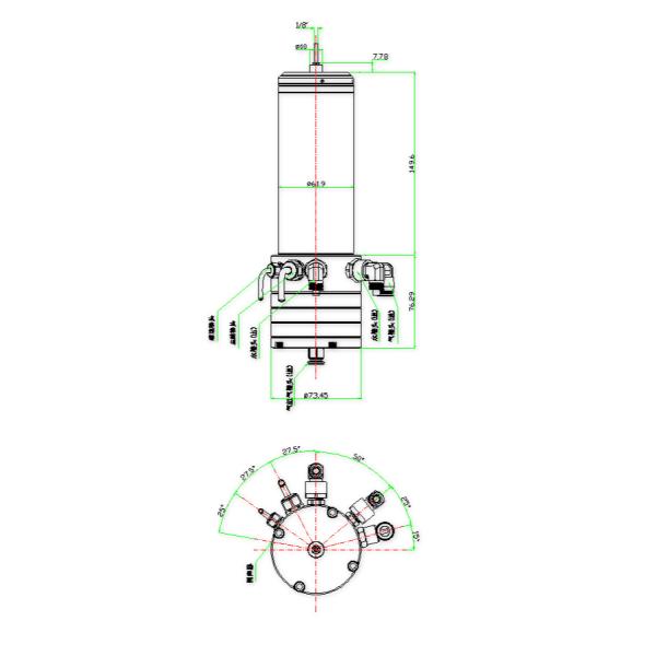 0.85KW KL-200L Alta velocidad de aire rodamiento del eje agua / aceite enfriado CNC del eje de perforación del motor del eje de PCB