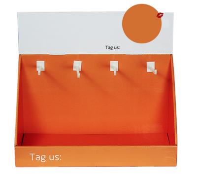 K5 Corrugated Cardboard Tabletop Display With Hooks OEM