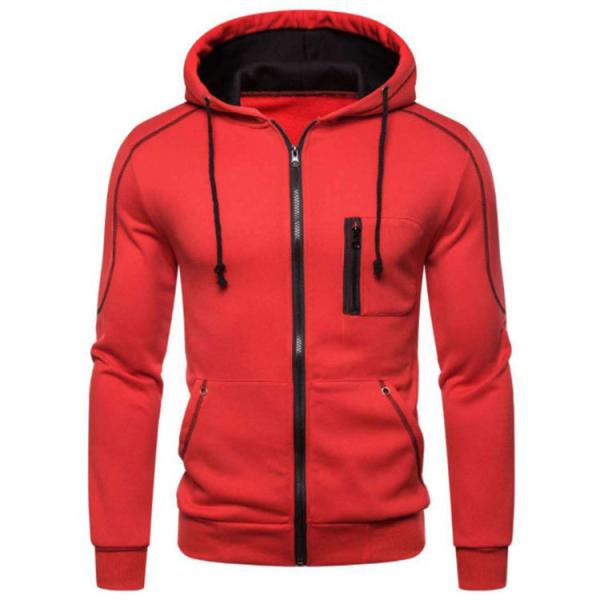 Men's Casual Zipper Jacket Pullover Sweatshirt in Cotton Fabric for Customization
