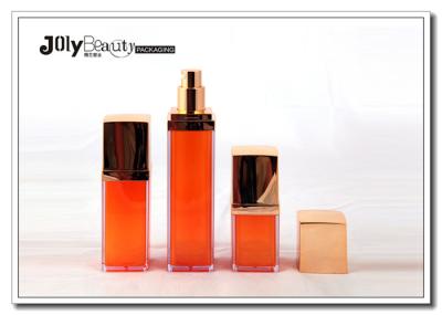 Promotional 15ml Empty Square Plastic PP Airless Bottle Orange Skin Care Cream Bottle