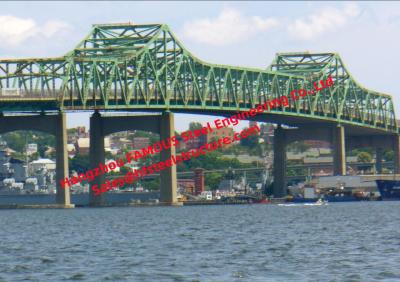 Highway Railway Steel Girder Bridge Arched Shape Truss Fabrication Through Plate