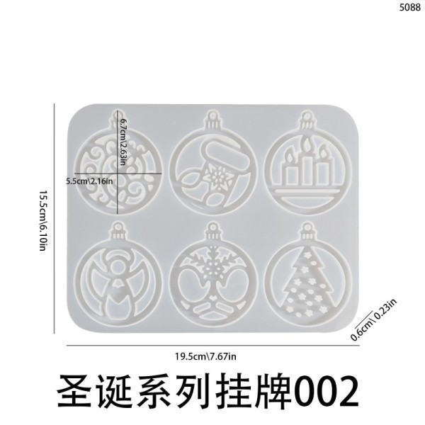 Christmas Full Board Pendant Hanging Dropping Mold DIY Round Snowflake Bell Aromatherapy Gypsum Mold