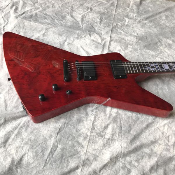 Custom Electric Guitar Wine Red Rosewood Top Covered Black Hardware Can be Customized Logo