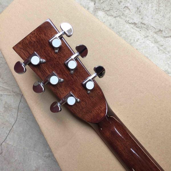 Custom 2020 New Real Abalone Aaaa All Solid Spruce Round Body Maple Binding Acoustic Guitar