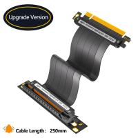Cabo de extensão PCIE 4.0, preto 16x blindado de alta velocidade GPU Riser Cable com PCI Express Port para cartão de extensão GPU, comprimento 20cm ((90 graus))