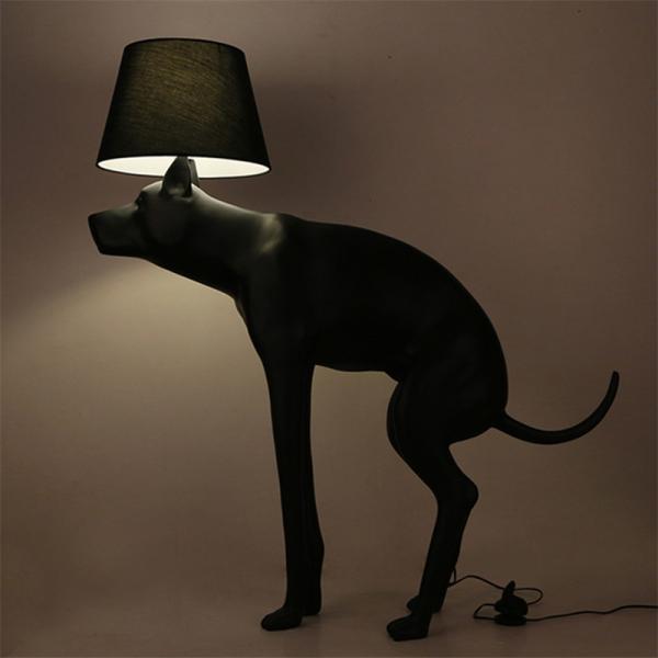 Contemporary dog floor lamp resin black dog animal scandinavian floor lamp(WH-VFL-15)