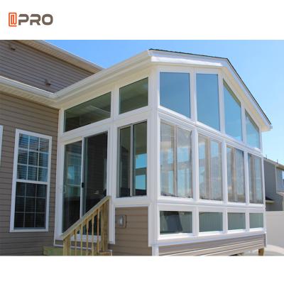 Os Sunrooms portáteis de vidro moderados inclinam o conservatório do inverno do telhado