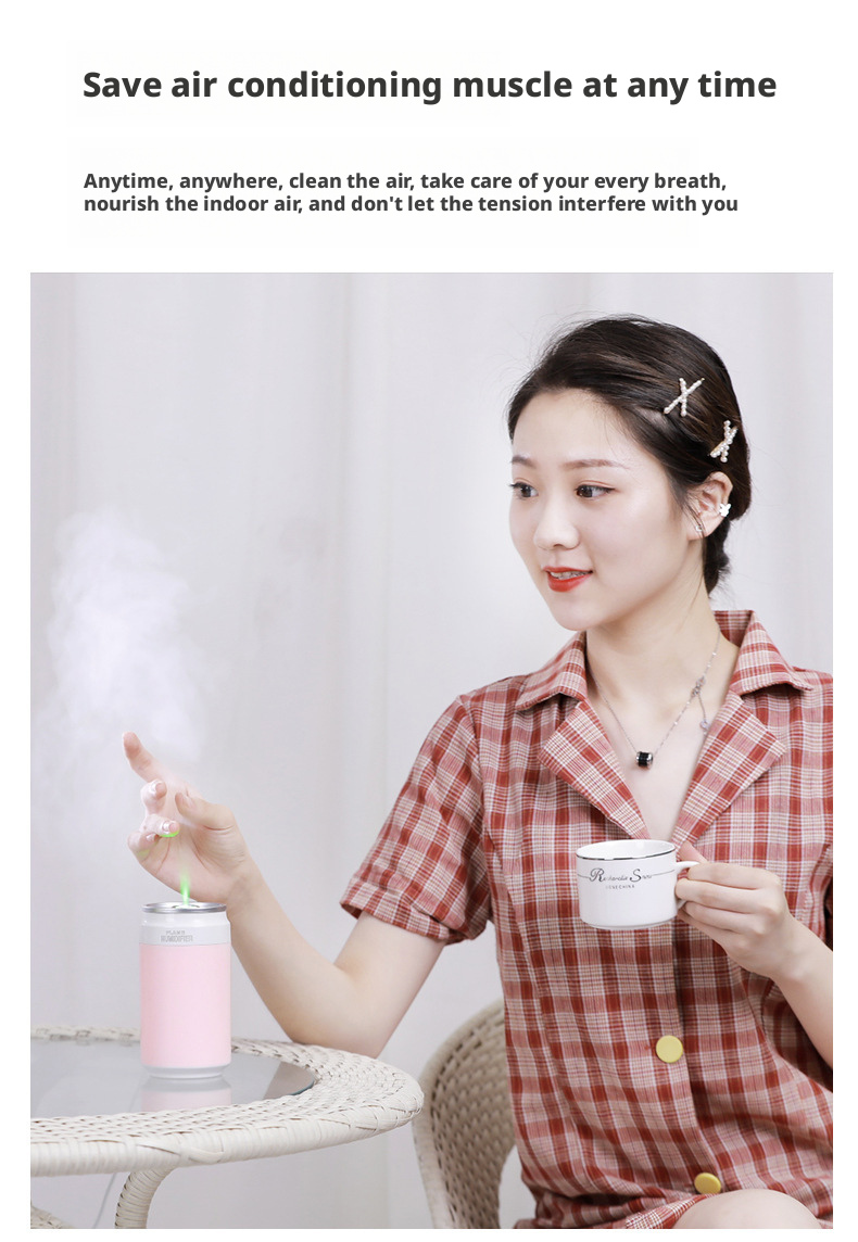 LED Light Car Ultrasonic Humidifier 200ml Plastic USB Car Air Humidifier OEM Color