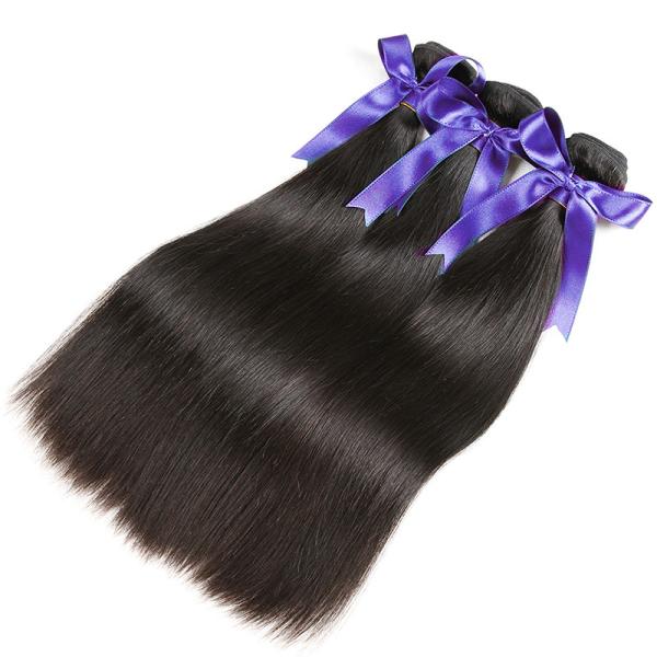 Soft Straight Peruvian Human Hair Weave Bundles No Tangle / No Smell