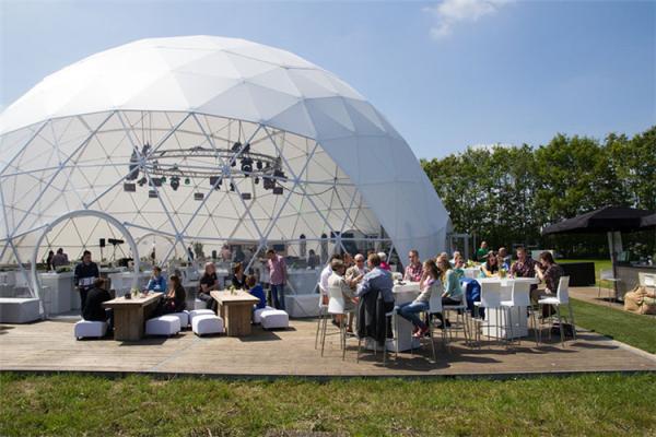 Custom Space Event Dome Tent Geodesic Transparent White Cover 100km/H Windloads