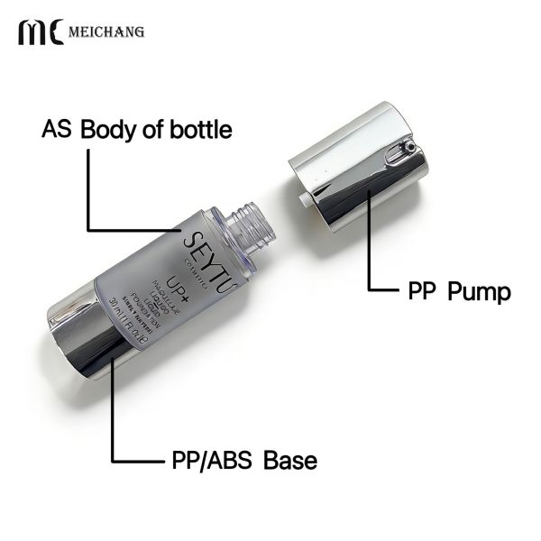 15/30/40/50ML Electroplated Gradient Visible Window Double-Layer Vacuum Airless Pump Bottle for High-End Skincare