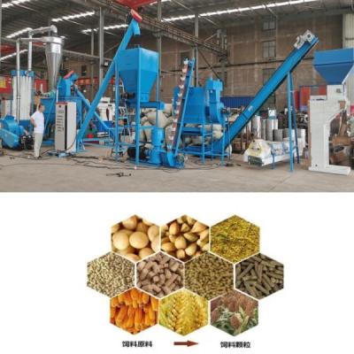 Linha produção do granulador do moinho da pelota da refeição das aves domésticas dos carneiros da carne da galinha de produção da pelota da LINE FEED