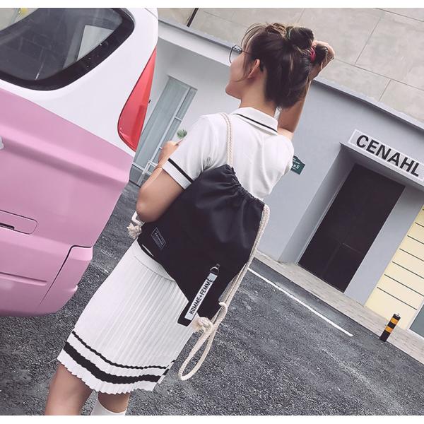 Korean drawstring, rucksack, women's bag, trend, mori ladies backpack, ribbon, minimalist student bag