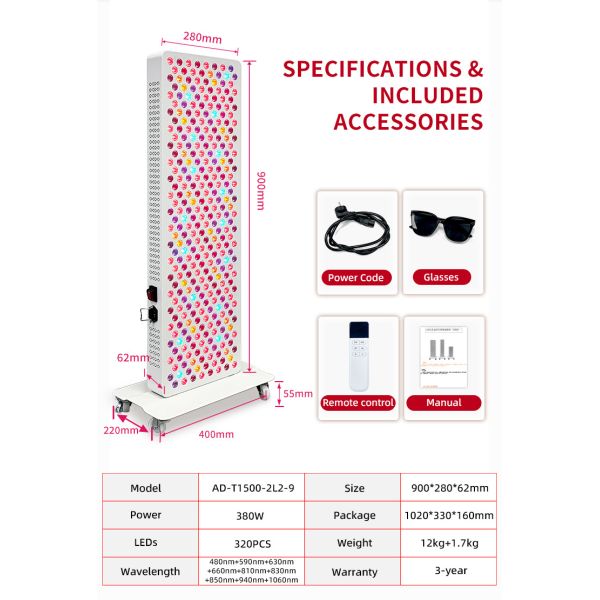 9 Wavelengths Full Body Infrared LED Device Red Light Therapy Panel for Home Sauna Relaxation