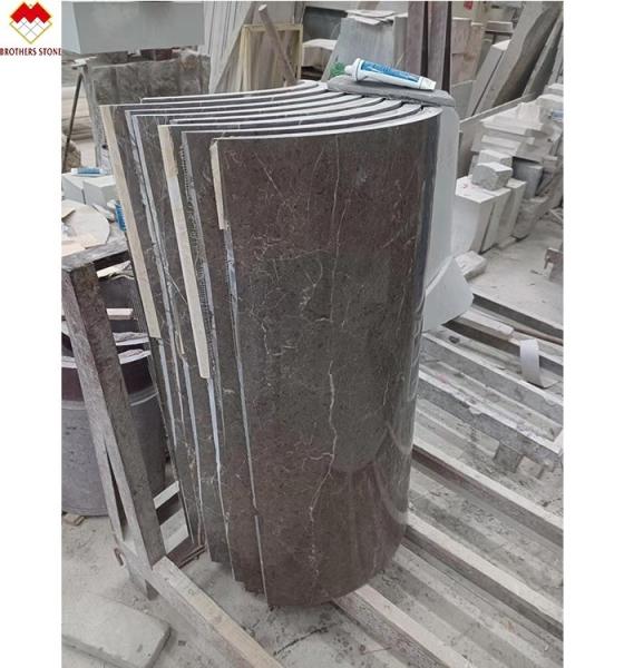 Customized Modern Grey Marble Pillar Covering Design Style for Hollow Column Cladding