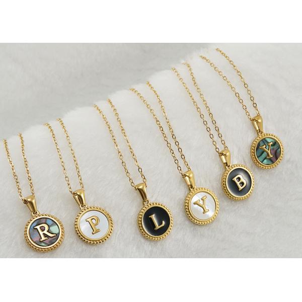 Уникальные ювелирные изделия 16MM 18K позолоченные из нержавеющей стали 3D оболочки письма ожерелье Женские буквенные подвески