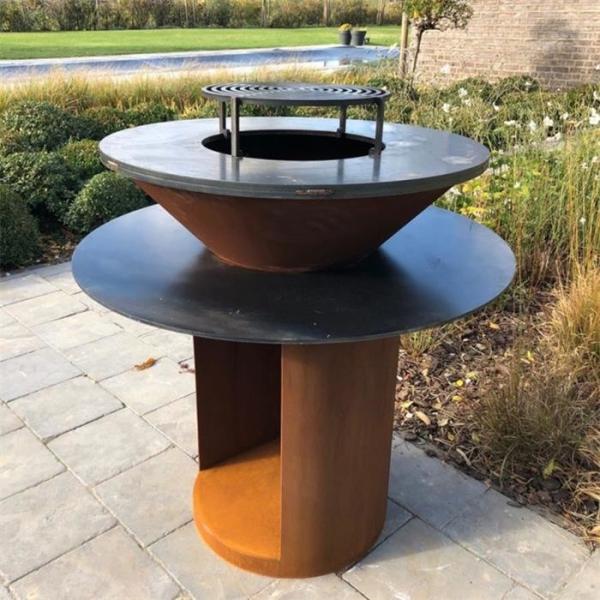 Poço de aço mergulhado dobro do fogo do assado do jardim de Corten da grade do OEM Plancha